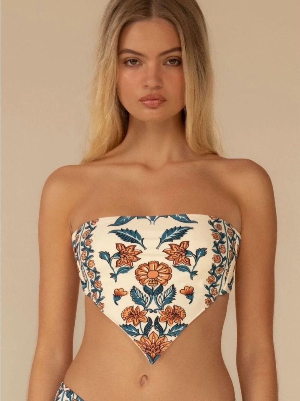 Winona Floral Bikini Scarf Tie Swim Top